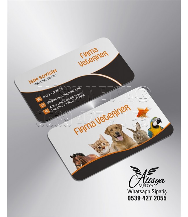 Veteriner, Pet Shop Kartvizit Örnekleri, Modelleri - Kartvizit Basımı
